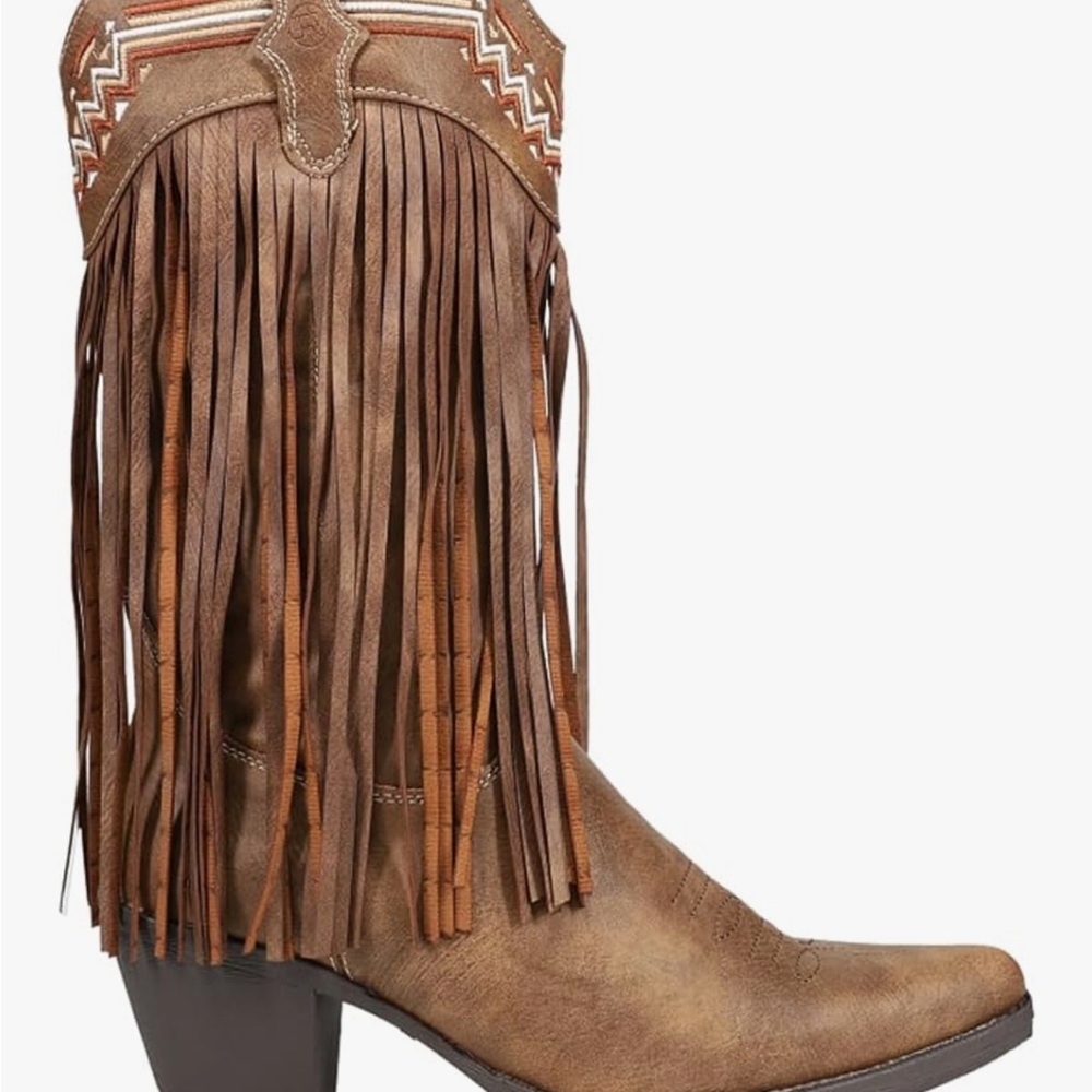 Roper Brown Fringe Western Boots